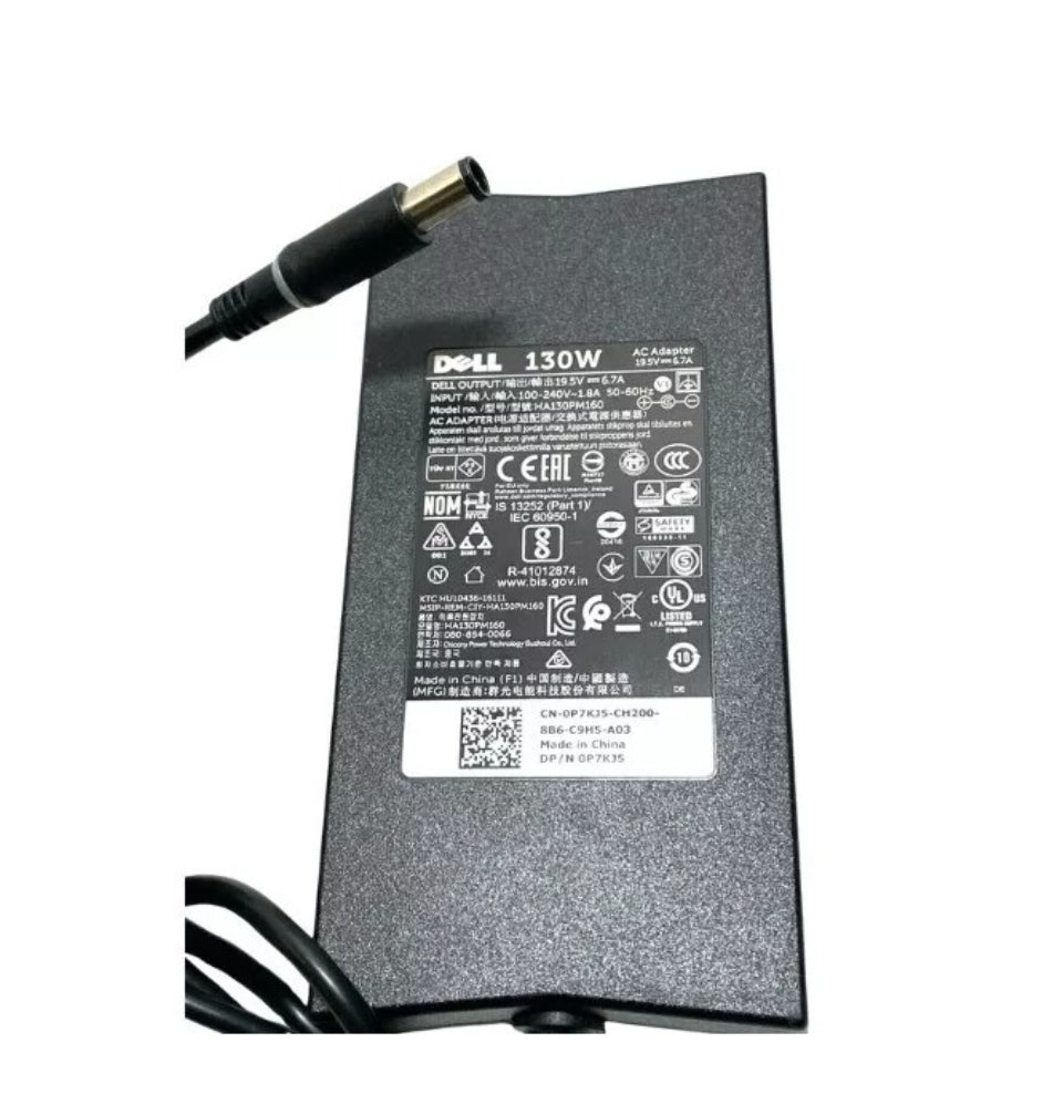 Genuine Dell Charger 19.5V-6.7A, 130W 7.4mm Pin Size With Power Lead Brand New