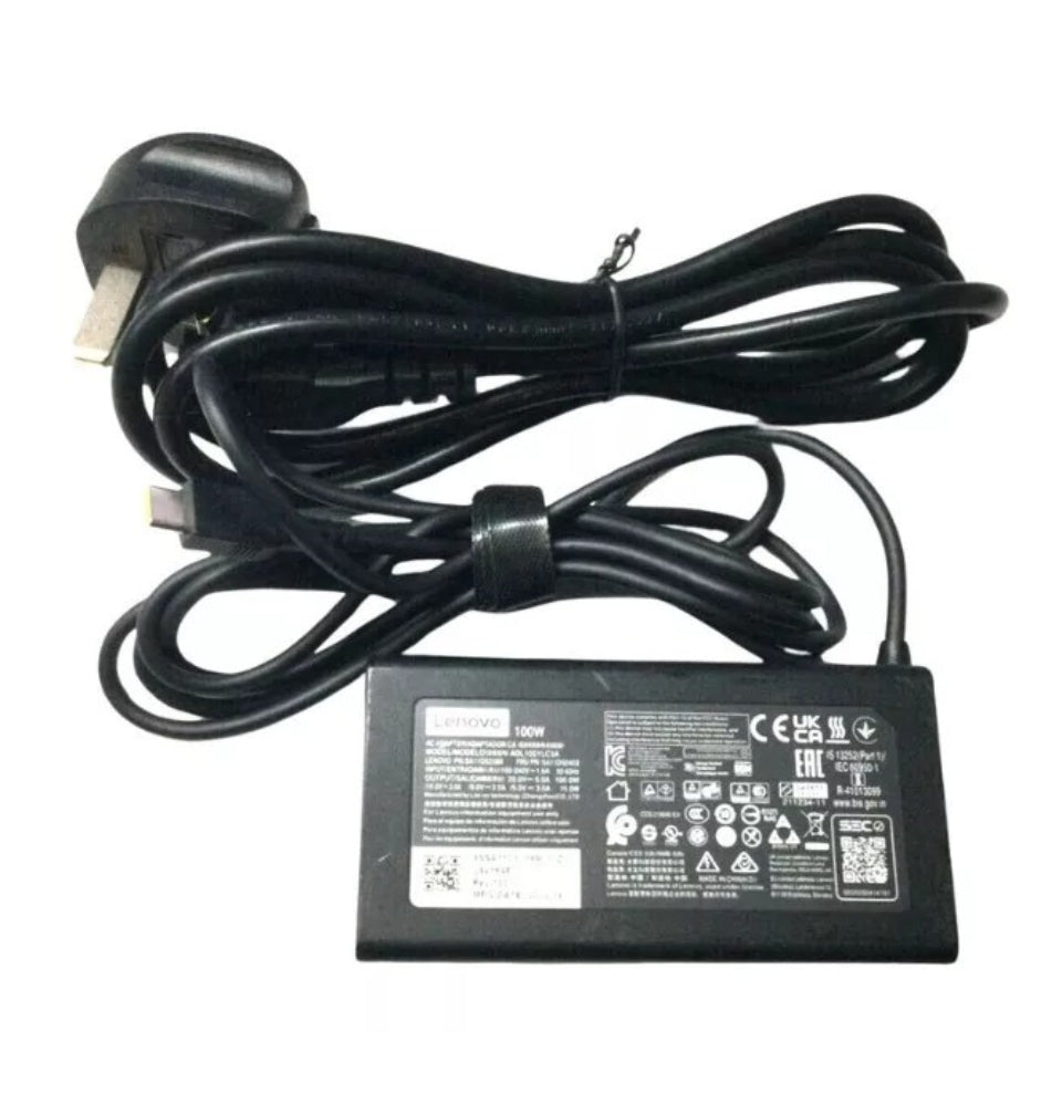 Genuine Lenovo (ADL100YLC3A) 20V-5.0A, 100W Type C USB-C Charger With Lead