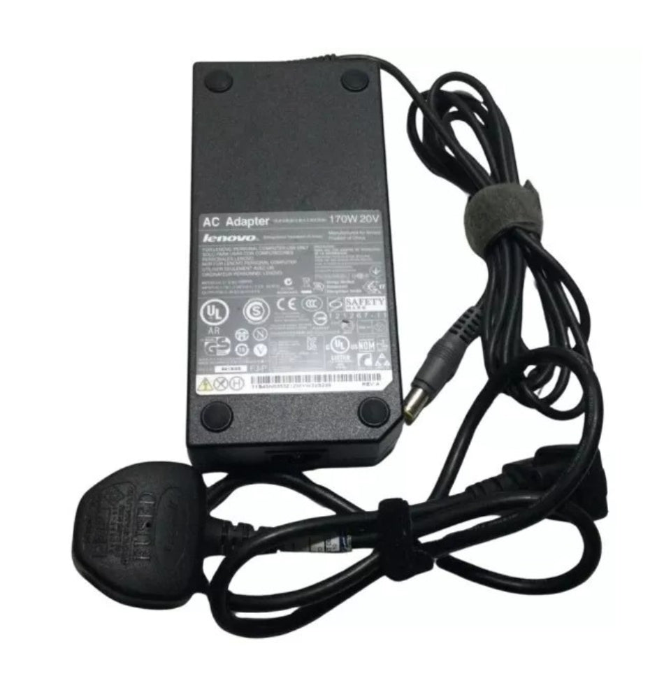 GENIUNE LENOVO LAPTOP CHARGERS 20V-8.5A, 170W ROUND PIN WITH POWER LEAD