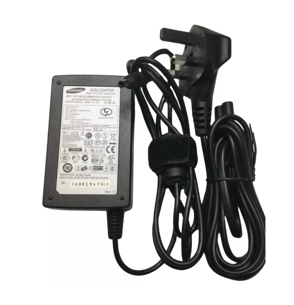 GENUINE SAMSUNG CHARGER 12V - 2A, 24W (DA-24B12-FAA) WITH POWER LEAD