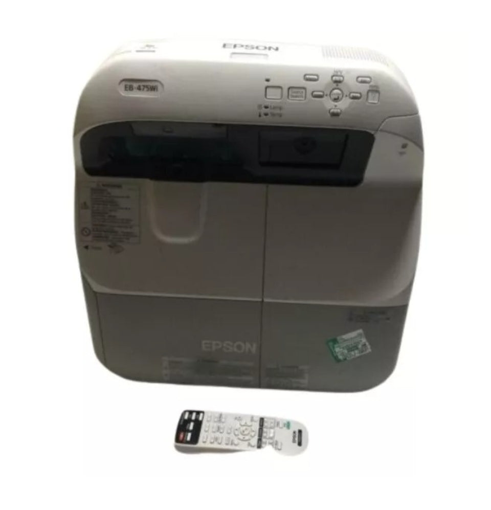 EPSON EB-475Wi SHORT THROW HDMI PROJECTOR 0H USED WITH REMOTE