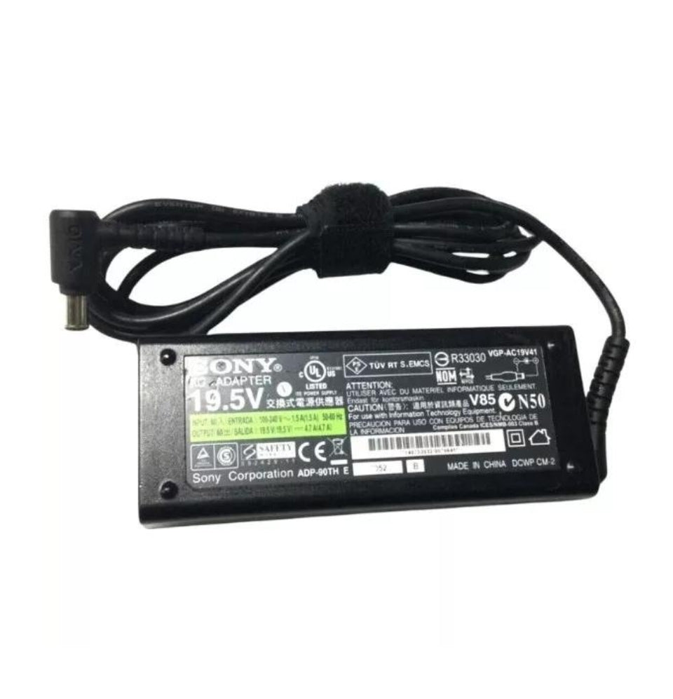 GENUINE SONY VAIO 19.5V - 3.9A, 75W LAPTOP CHARGER (VGP-AC19V20) WITH POWER LEAD
