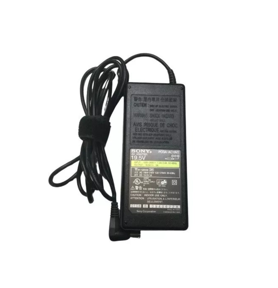 GENUINE SONY LAPTOP CHARGER 19.5V - 3A, 58.5W (PCGA-AC19V2) WITH POWER LEAD