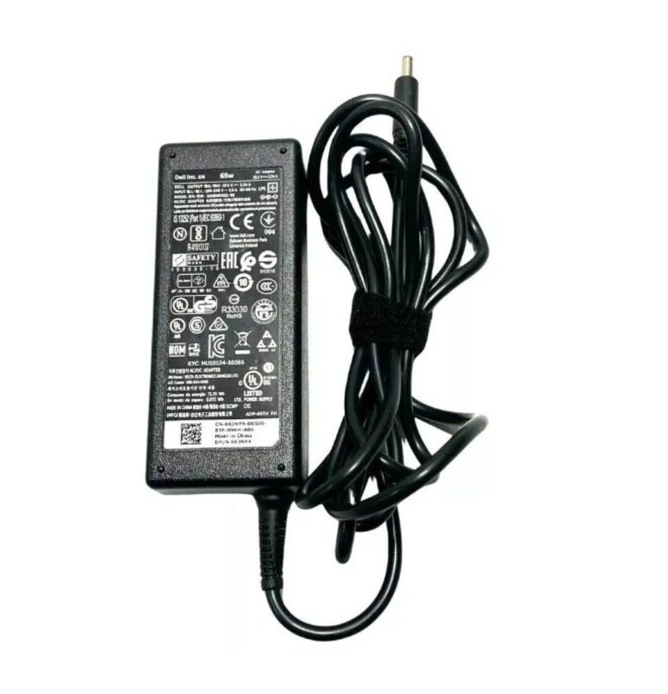 GENUINE Dell Laptop Charger 19.5V-3.34A, 65W (4.5mm Pin) with Power Lead
