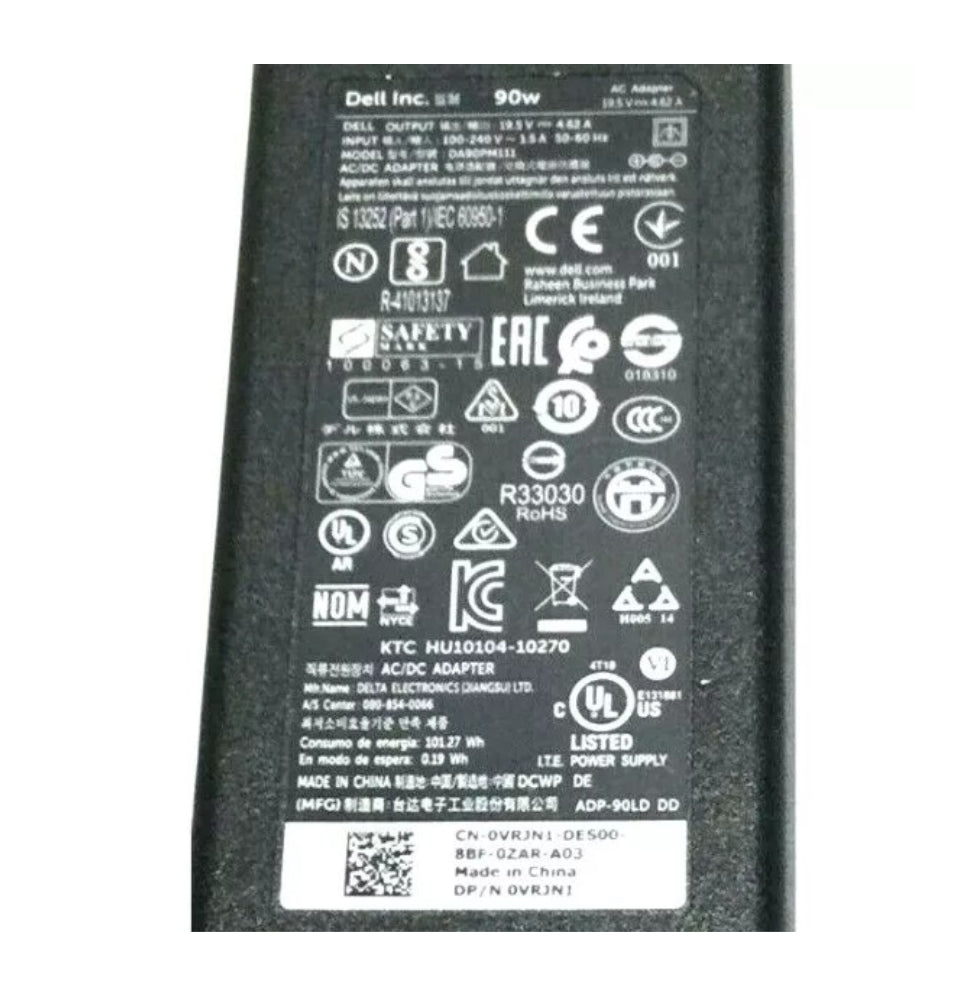 GENUINE DELL LAPTOP CHARGER 19.5V-4.62A, 90W PIN SIZE (4.5MM) WITH POWER LEAD