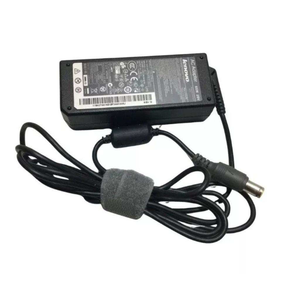 GENIUNE LENOVO LAPTOP CHARGERS 20V-3.25A, 65W ROUND PIN WITH POWER LEAD