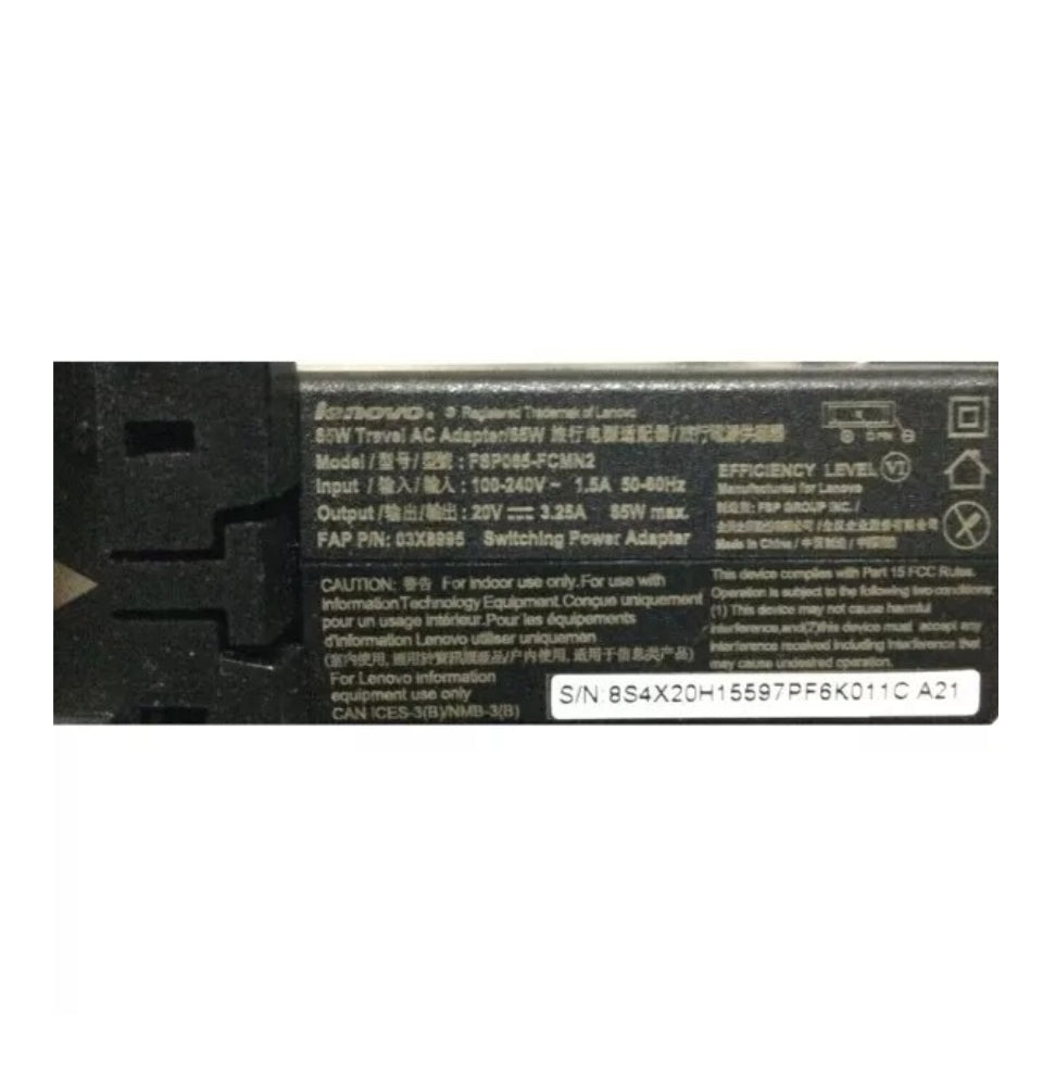 GENIUNE LENOVO (FSP065-FCMN2) LAPTOP CHARGERS 20V-3.25A, 65W WITH RECTANGLE TIP