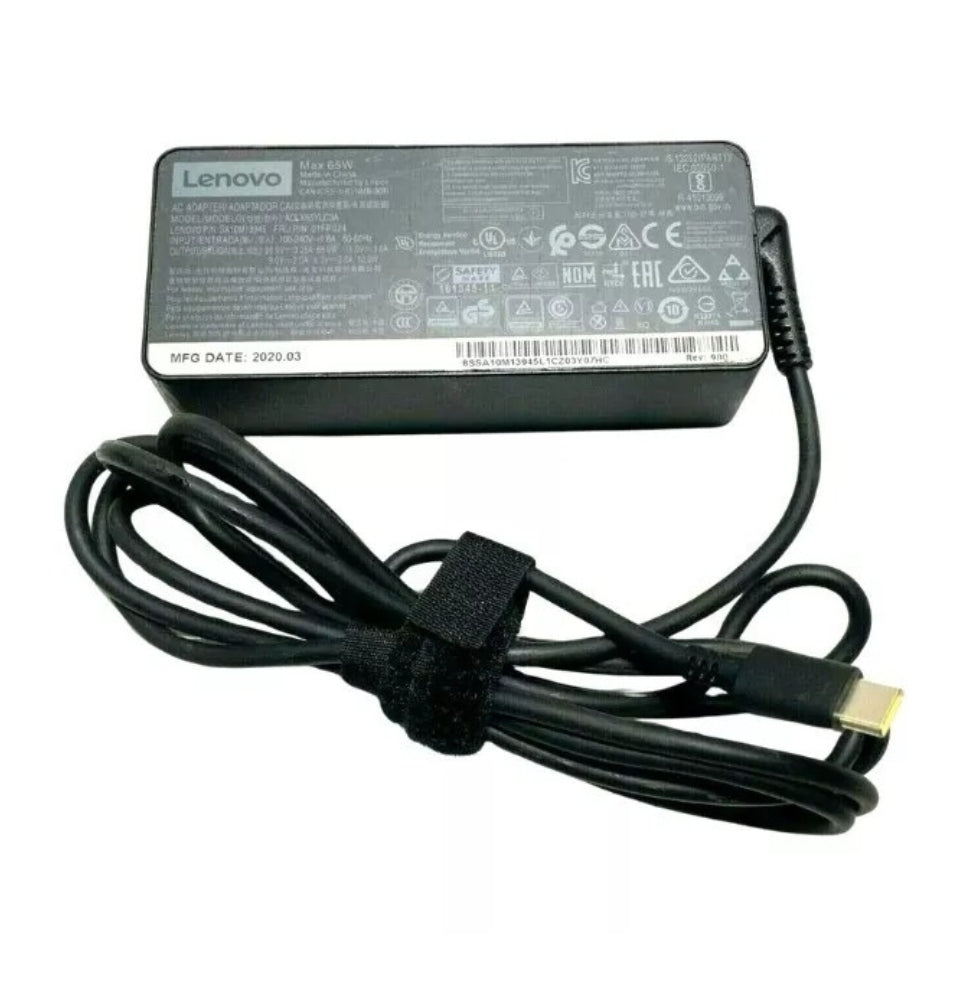 Genuine Lenovo 20V -3.25A, 65W USB-C Charger With Power Lead