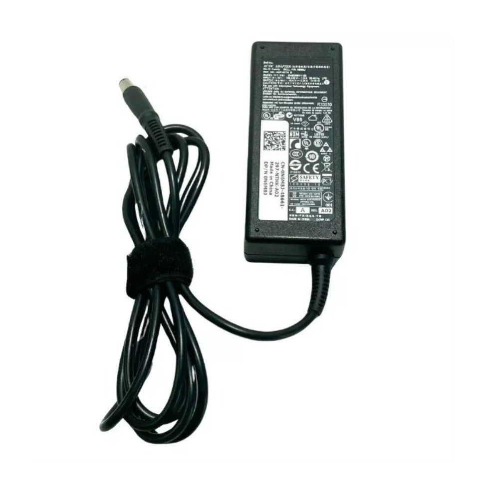 GENIUNE DELL CHARGER 19.5V - 3.34A, 65W ROUND PIN (SIZE 7.4mm) WITH POWER LEAD