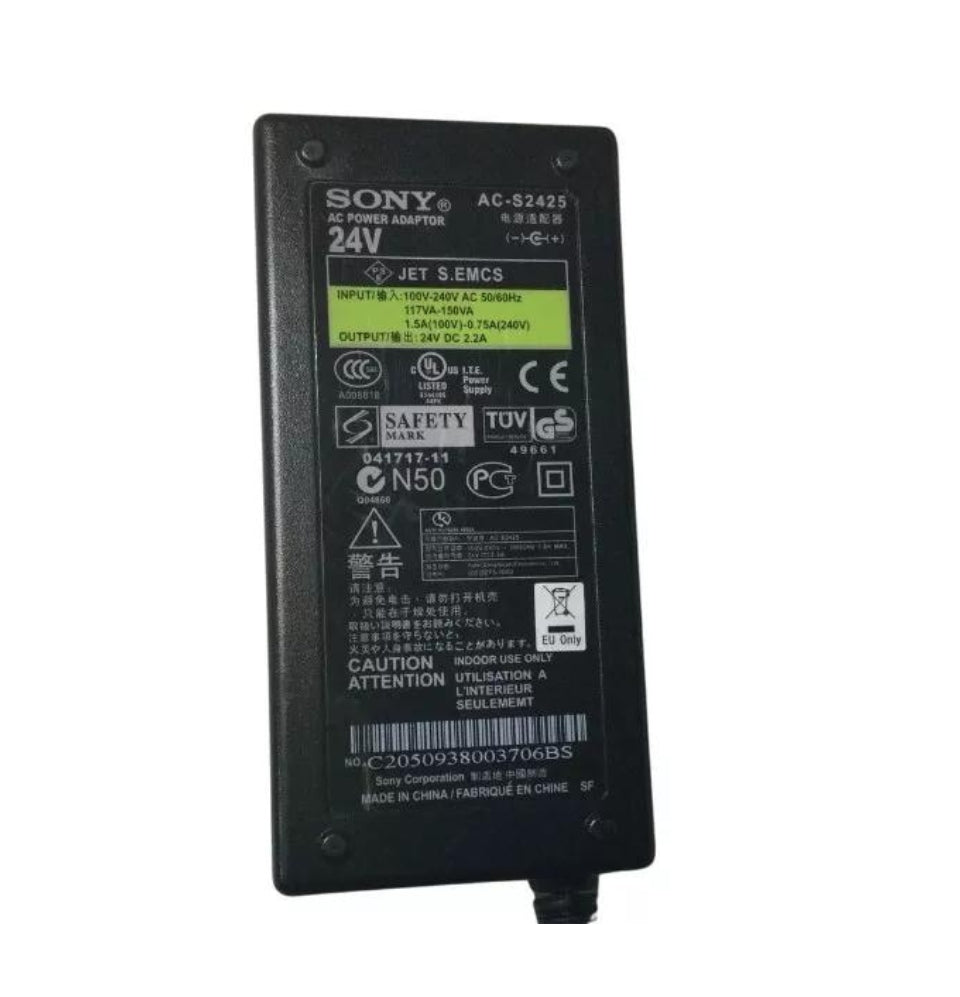 GENUINE SONY LAPTOP CHARGER 24V - 2.2A, 52W (AC-S2425) WITH POWER LEAD