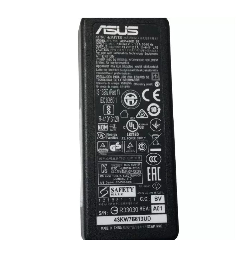 GENIUNE ASUS LAPTOP CHARGER 19V - 2.1A, 40W (ADP-40KD BB) WITH POWER LEAD