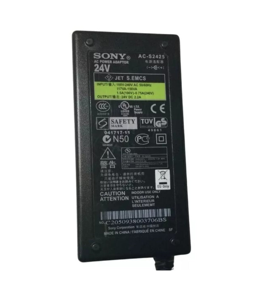 GENUINE SONY LAPTOP CHARGER 24V - 2.2A, 52W (AC-S2425) WITH POWER LEAD