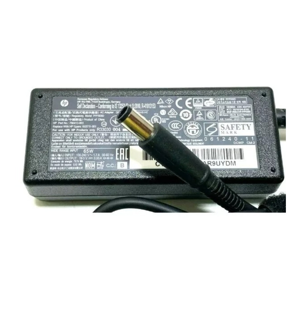GENIUNE HP LAPTOP CHARGER 19.5V - 3.33A 65W CENTRE PIN TIP POWER LEAD INCLUDED