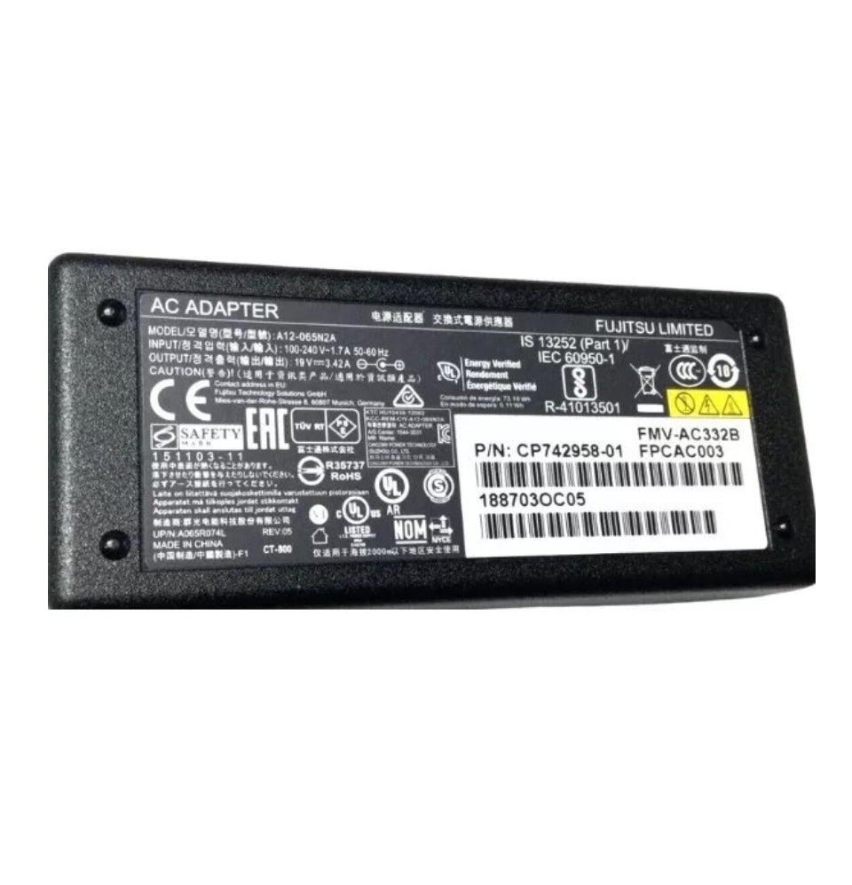 GENUINE FUJITSU LAPTOP CHARGER 19V-3.42A, 65W (A12-065N2A AD) POWER LEAD