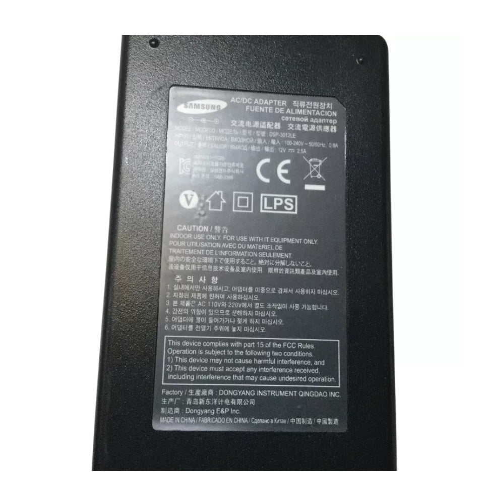 GENUINE SAMSUNG CHARGER 12V - 2.5A, 30W (DSP-3012LE) WITH POWER LEAD