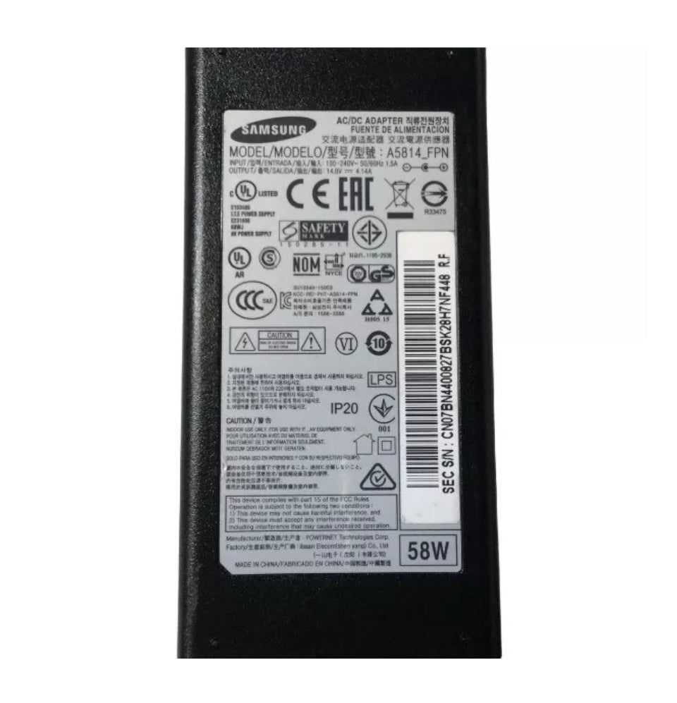 GENUINE SAMSUNG CHARGER 14V - 4.14A, 58W (A5814-FPN) WITH POWER LEAD