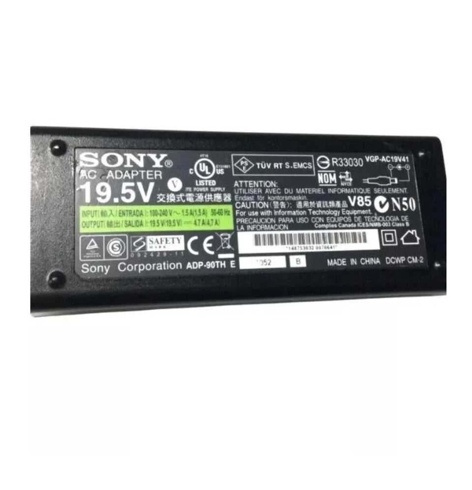 GENUINE SONY VAIO 19.5V - 3.9A, 75W LAPTOP CHARGER (VGP-AC19V20) WITH POWER LEAD