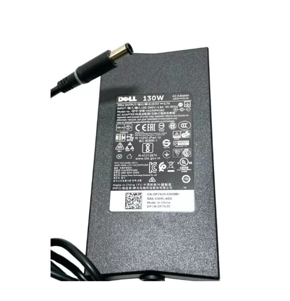 Genuine Dell Charger 19.5V 6.7A 130W 7.4mm Pin Size and Power Lead Included
