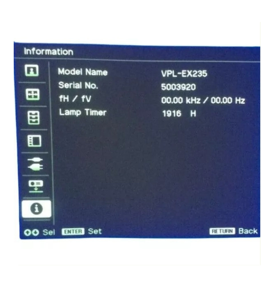 SONY (VPL-EX235) HDMI PROJECTOR 1916h LAMP HOURS USED